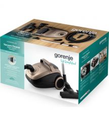 Gorenje Пылесос мешковый, 850Вт, конт пыль -3л, HEPA, телескопич трубка, бронзовый