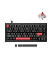Lemokey Клавиатура механическая X4 84Key, Keychron Red, USB-A, QMK/VIA, Hot-Swap, EN/UKR, RGB, черный