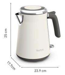 Tefal Электрочайник Collection 1.7л, Strix, нерж. сталь, белый