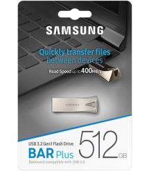 Samsung Накопитель 512GB USB 3.1 Type-A Bar Plus Серебро