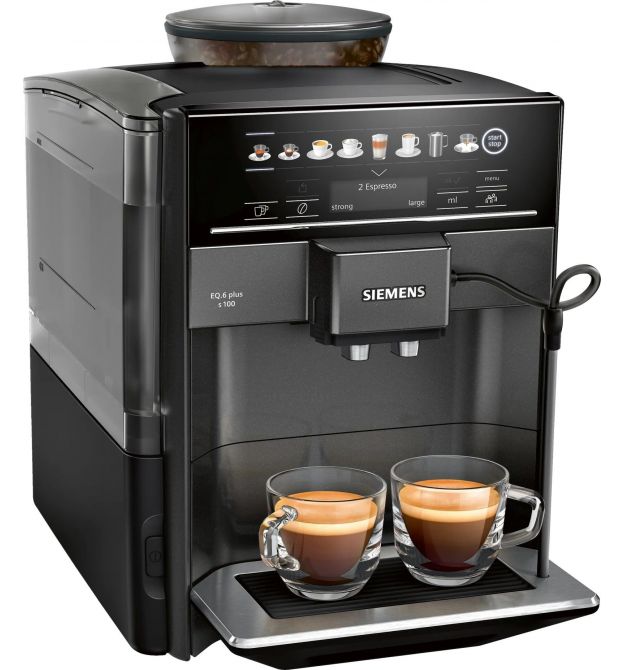 Siemens Кофемашина, 1.7л, зерно+мол., автомат.капуч, LED-дисплей, авторецептов -8, черный