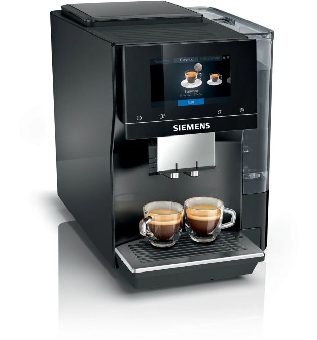 Siemens Кофемашина, 2.4л, зерно+мол., автомат.капуч, LED-дисплей, авторецептов -19, черный