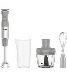 Tefal Блендер погружной Quickchef+ 1000Вт, 3в1, чаша-800мл, чопер-500мл, турборежим, серебристо-серый
