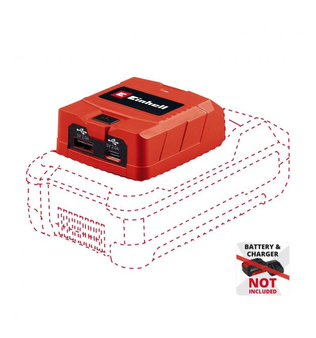 Einhell Зарядное устройство USB аккумуляторное TC-CP 18 Li USB A/C - Solo, PXC, 18В, Type-A/Type-C, 2 A, 0.06 кг (без АКБ и ЗУ)