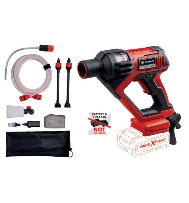 Einhell Мойка аккумуляторная HYPRESSO 18/24-1 Li - Solo, PXC, 18В, до 24 бар, 240 л/мин, самовсасывание, 2.1 кг (без АКБ и ЗУ)