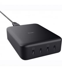 Trust Зарядное устройство сетевое Maxo 240Вт,GaN, 4xUSB-C,PD, чорний