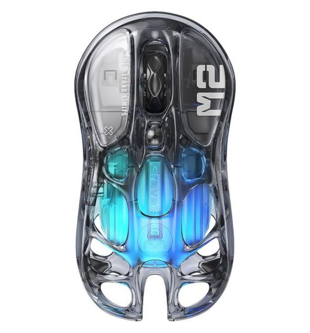 GravaStar Мышь Mercury M2, BT/WL/USB-A, RGB, чорно-прозорий