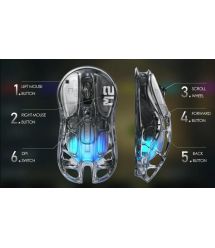 GravaStar Мышь Mercury M2, BT/WL/USB-A, RGB, чорно-прозорий