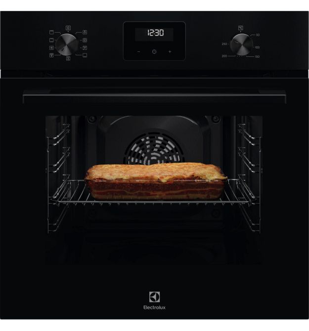 Electrolux Духовой шкаф Electrolux электрический, 65л, A, дисплей, конвекция, телескопические направляющие, черный