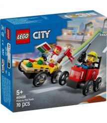 LEGO Конструктор City «Пицца-авто против пожарной машины» Набор перегонов