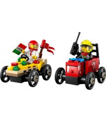 LEGO Конструктор City «Пицца-авто против пожарной машины» Набор перегонов