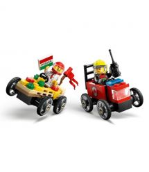 LEGO Конструктор City «Пицца-авто против пожарной машины» Набор перегонов