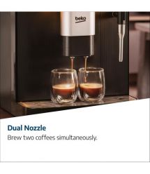 Beko Кофемашина Beko 2.0л, зерно + молоко, ручной капучинатор, авторецептов - 5, черный