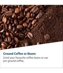 Beko Кофемашина Beko 2.0л, зерно + молоко, ручной капучинатор, авторецептов - 5, черный