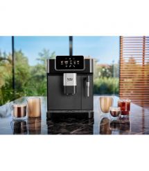 Beko Кофемашина Beko 2.0л, зерно + молоко, ручной капучинатор, авторецептов - 5, черный