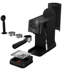 Beko Кофеварка Beko рожковая 1.1л, молотый, ручной капучинатор, подогрев чашек, авторецептов - 5, дисплей, черный