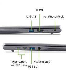 Acer Ноутбук Acer Chromebook Plus CB516-1HT 16" WUXGA IPS Touch, Intel i5-1334U, 16GB, F512GB, UMA, ChromeOS, серый