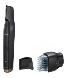Panasonic Триммер для бороды,усов, тела, сеть+акум., насадок-2, чехол, быстрая зарядка, сталь, черно-золотой