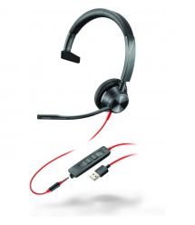 Poly Гарнитура компьютерная моно On-ear Blackwire 3315, USB-A, всенаправленный, черный