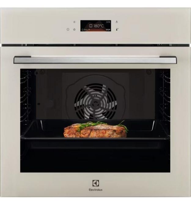 Electrolux Духовой шкаф Electrolux электрический, 72л, A+, дисплей, конвекция, телескопические направляющие, шампань