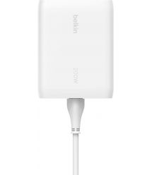 Belkin Зарядное устройство сетевое 200Вт 4хUSB-С GAN PD PPS, белый