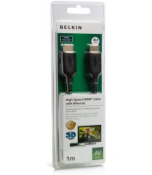 Belkin Кабель HDMI (AM/AM) High Speed Ethernet 1m, 4K/Ultra HD, Gold-Plated