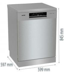 Gorenje Посудомоечная машина, 16компл., A++, 60см, дисплей, 3 корзины, AquaStop, серый
