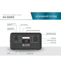 Könner & Söhnen Портативная электростанция KS 300PS, 300Вт/500Вт, 294Вт/ч, LifePo4, светодиодная лампа, 4.3кг