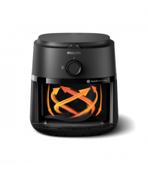 Philips Мультипечь Airfryer 1000 series S, 1500Вт, чаша-3.4л, механ. управл., пластик, черный