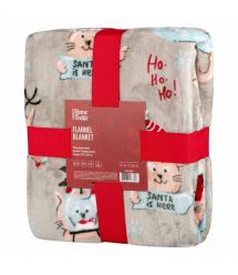 ARDESTO Плед Flannel 160х200см, 100% полиэстер, рождественские котики