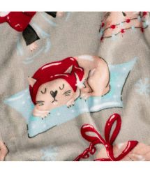 ARDESTO Плед Flannel 160х200см, 100% полиэстер, рождественские котики