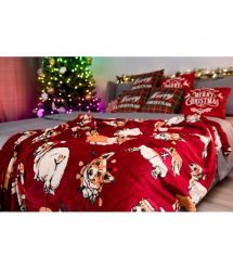ARDESTO Плед Flannel 160х200см, 100% полиэстер, рождественские корги