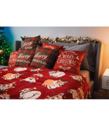 ARDESTO Плед Flannel 160х200см, 100% полиэстер, рождественские корги