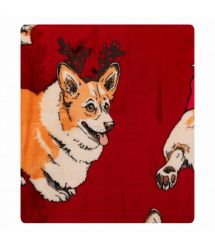 ARDESTO Плед Flannel 160х200см, 100% полиэстер, рождественские корги