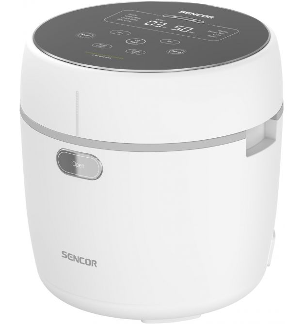Sencor Рисоварка 350Вт, чаша-0.6л, LED дисплей, алюминий, пластик, белый
