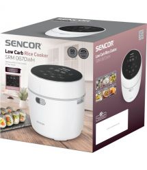 Sencor Рисоварка 350Вт, чаша-0.6л, LED дисплей, алюминий, пластик, белый