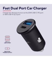 Trust Автомобильное зарядное устройство 38Вт USB-A/USB-C PD, QC, черный