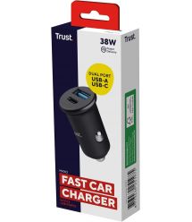 Trust Автомобильное зарядное устройство 38Вт USB-A/USB-C PD, QC, черный
