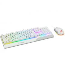 MSI Комплект клавиатура и мышь Vigor GK30 COMBO WHITE UA USB, EN/UKR/RU, RGB, белый