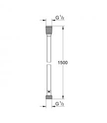 Grohe Шланг для душа, длина - 1500мм, ПВХ, хром