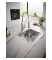 Grohe Мойка кухонная K700U, нерж. сталь, прямоуг., без крыла, 550x450x200мм, чаша - 1, универсальная, матовый графит
