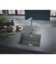 Grohe Мойка кухонная K700U, гранит, прямоуг., без крыла, 457x406x203мм, чаша - 1, врезная/под столешницу, серый гранит