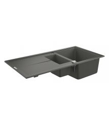 Grohe Мойка кухонная K400, гранит, прямоуг., с крылом, 1000x500x205мм, чаша - 2, врезная, серый гранит