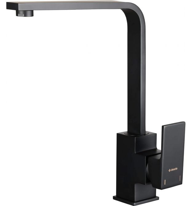Deante Смеситель для кухни Anemon, дл.излива - 207мм, поворотный, 1 рычаг, черный