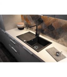 Deante Смеситель для кухни Anemon, дл.излива - 207мм, поворотный, 1 рычаг, черный