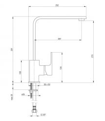 Deante Смеситель для кухни Anemon, дл.излива - 207мм, поворотный, 1 рычаг, черный