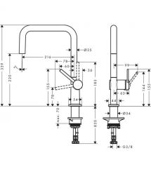 Hansgrohe Набор для кухни, гранитная мойка S520-F510 + смес. Talis M54, черный графит-черный матовый