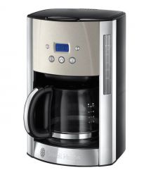 Russell Hobbs Кофеварка капельная Luna Stone, 1.5л, молотый, LED-дисплей, подогрев чашек, черно-серебристый