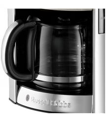 Russell Hobbs Кофеварка капельная Luna Stone, 1.5л, молотый, LED-дисплей, подогрев чашек, черно-серебристый