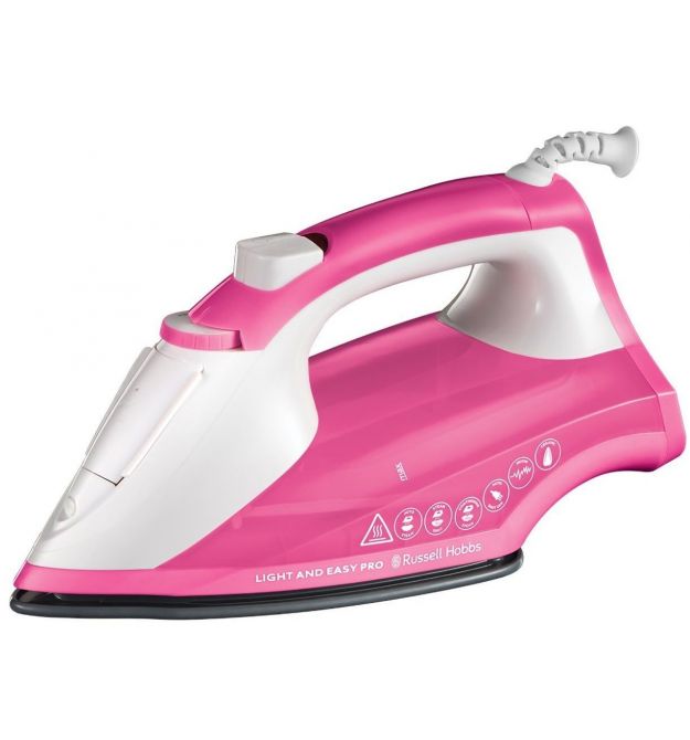 Russell Hobbs Утюг Light&Easy Pro, 2600Вт, 240мл, паровой удар -130гр, постоянный пар - 40гр, керам. подошва, бело-розовый